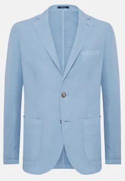 Sky Blue Jacket In Tencel/Linen/Cotton|Boggi Milano Outlet