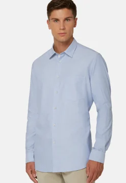 Sky Blue Oxford Cotton Shirt Regular Fit|Boggi Milano New