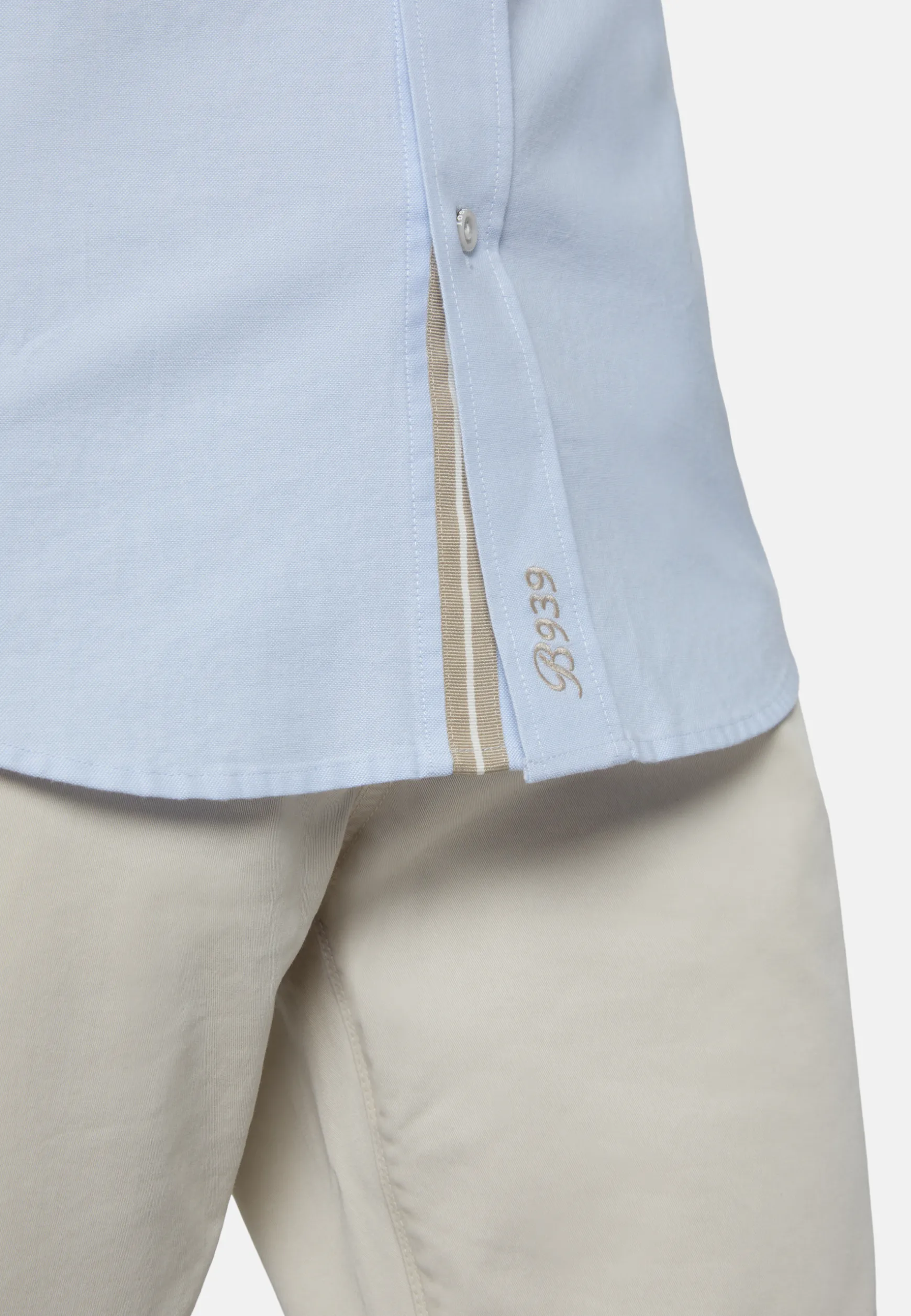 Sky Blue Shirt In Organic Oxford Cotton, Regular|Boggi Milano Outlet
