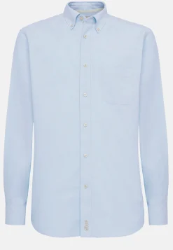 Sky Blue Shirt In Organic Oxford Cotton, Regular|Boggi Milano Outlet