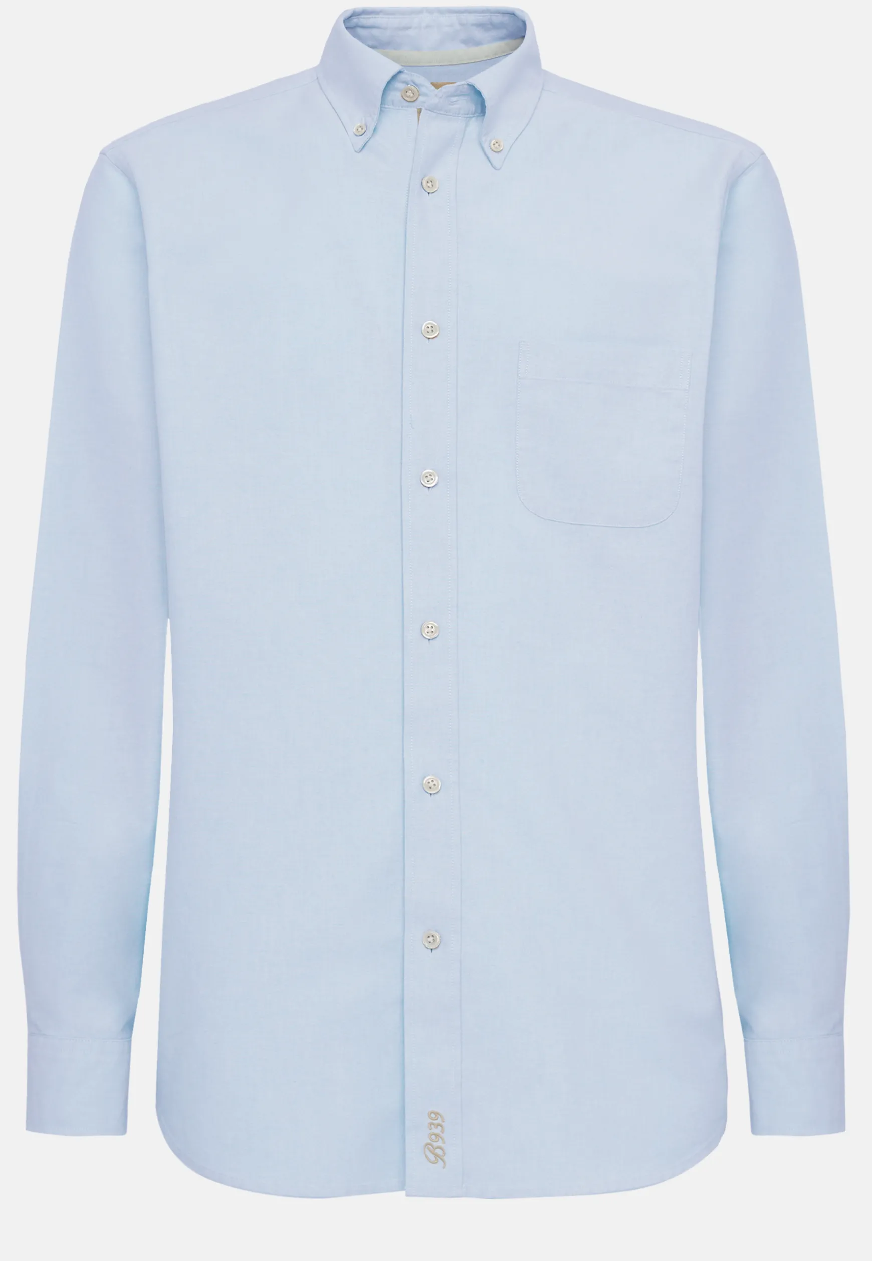 Sky Blue Shirt In Organic Oxford Cotton, Regular|Boggi Milano Outlet
