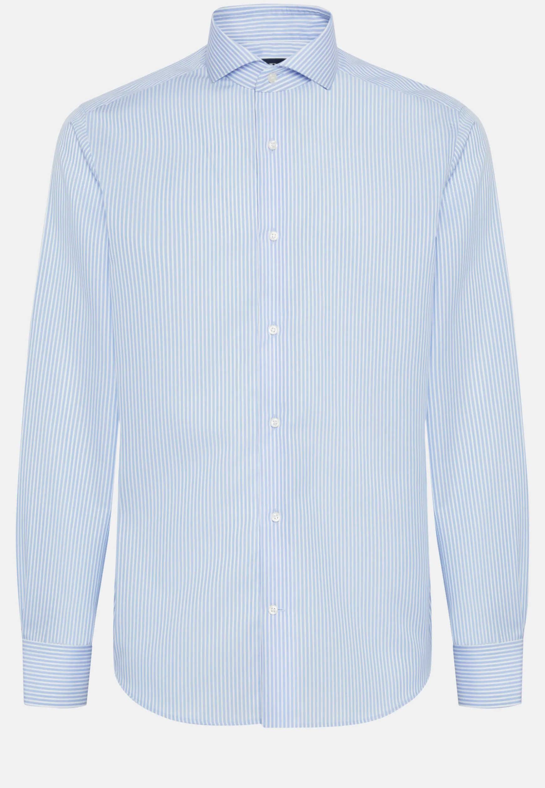 Sky Blue Striped Cotton Shirt Slim Fit|Boggi Milano Best Sale