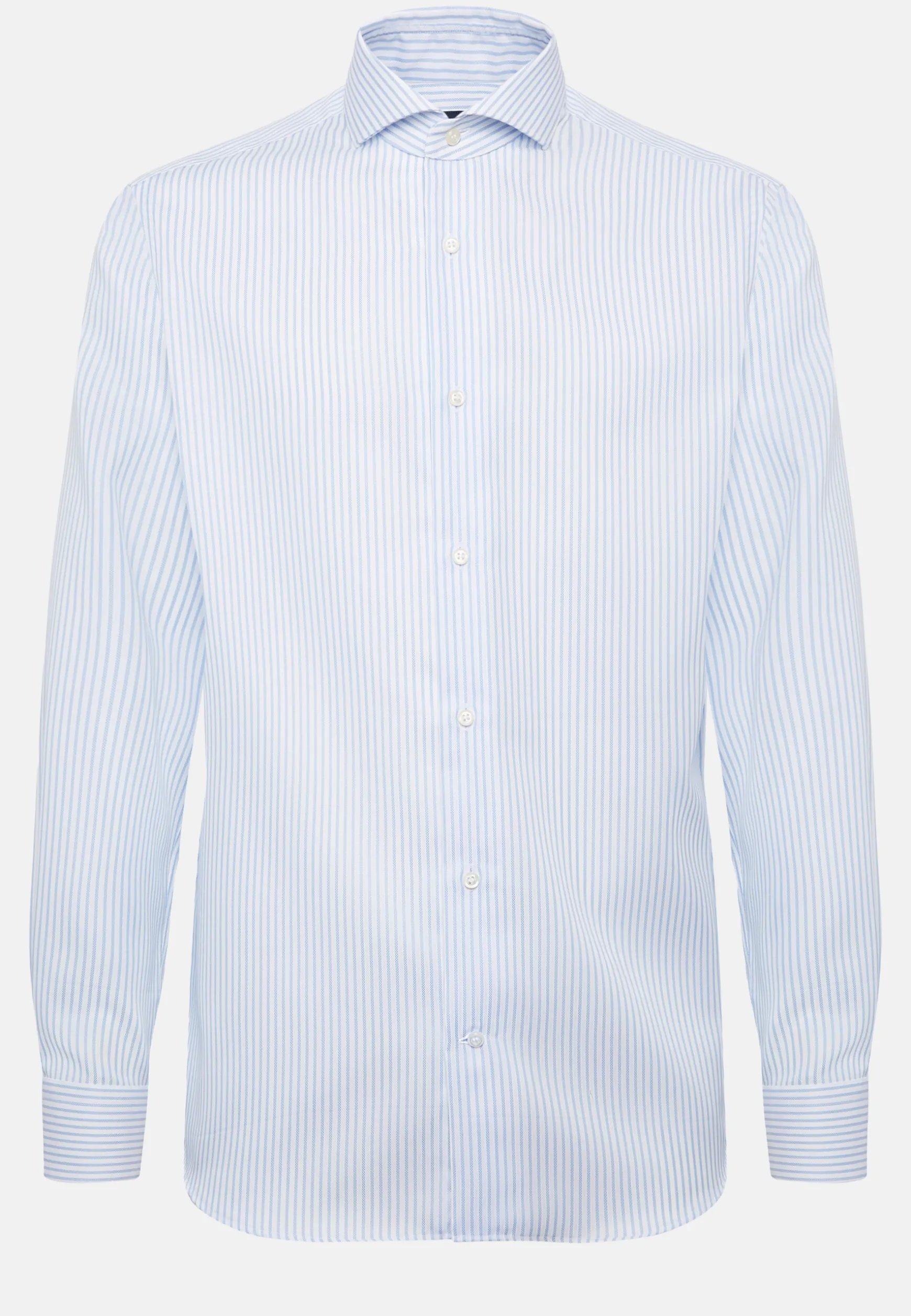 Sky Blue Striped Cotton Shirt Slim Fit|Boggi Milano Hot