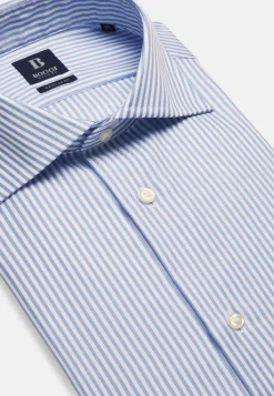 Sky Blue Striped Cotton Twill Shirt Regular Fit|Boggi Milano Discount