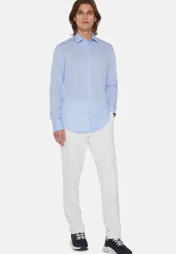 Slim Fit Blue Shirt in Cotton and COOLMAX®|Boggi Milano Best