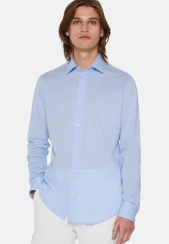 Slim Fit Blue Shirt in Cotton and COOLMAX&reg;|Boggi Milano Best