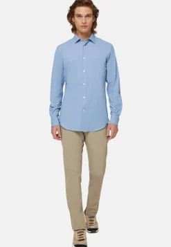 Slim Fit Blue Shirt in Stretch Nylon|Boggi Milano Outlet