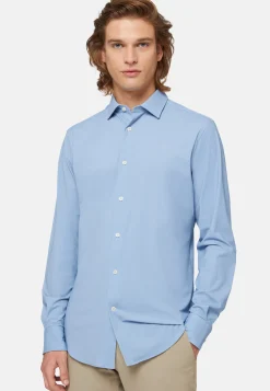 Slim Fit Blue Shirt in Stretch Nylon|Boggi Milano Outlet