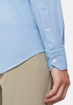 Slim Fit Blue Shirt in Stretch Nylon|Boggi Milano Outlet