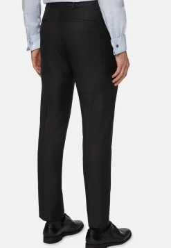 slim Fit Grey Super 130 Wool Pants|Boggi Milano Clearance