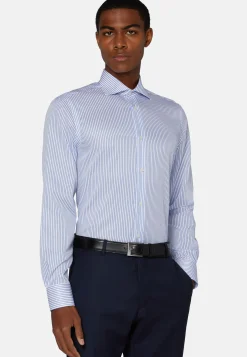 Slim Fit Royal Striped Cotton Twill Shirt|Boggi Milano Cheap