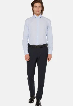 Slim Fit Sky Blue Cotton Shirt|Boggi Milano Hot