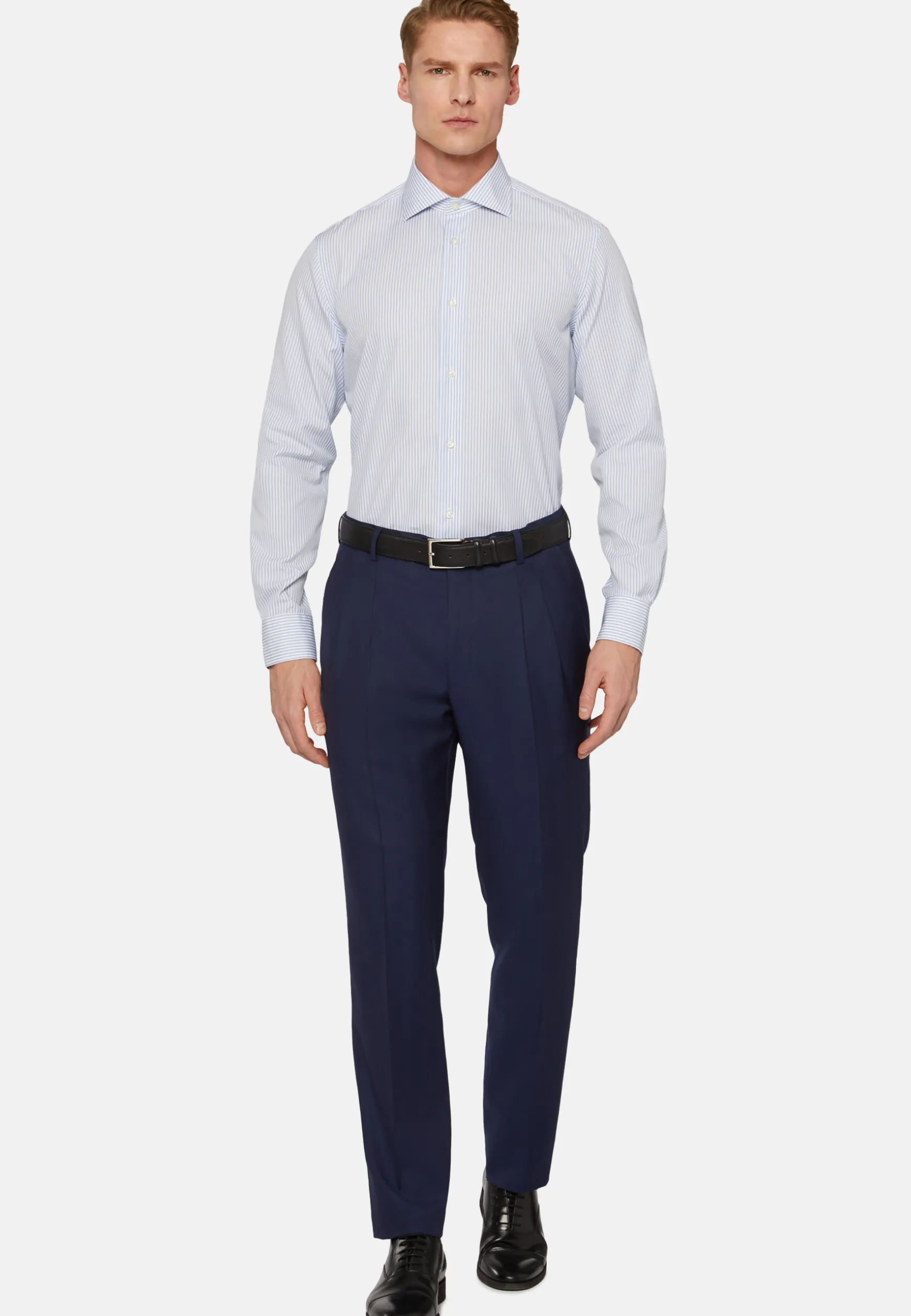 Slim Fit Sky Blue Cotton Shirt|Boggi Milano Store