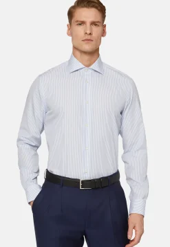 Slim Fit Sky Blue Cotton Shirt|Boggi Milano Store