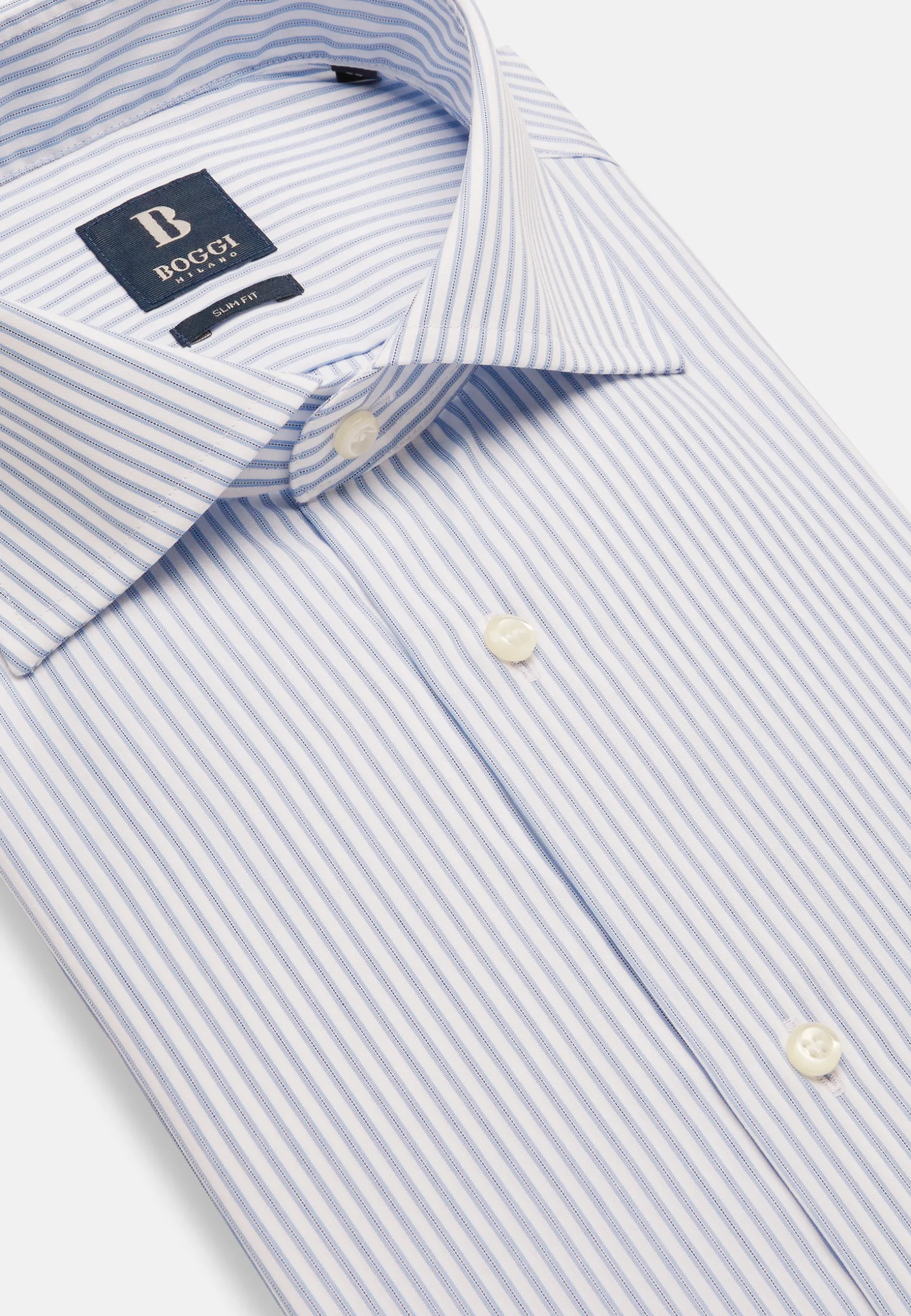 Slim Fit Sky Blue Cotton Shirt|Boggi Milano Store