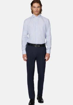 Slim Fit Sky Blue Dobby Cotton Shirt|Boggi Milano Fashion