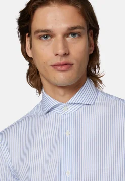 Slim Fit Sky Blue Dobby Cotton Shirt|Boggi Milano Fashion