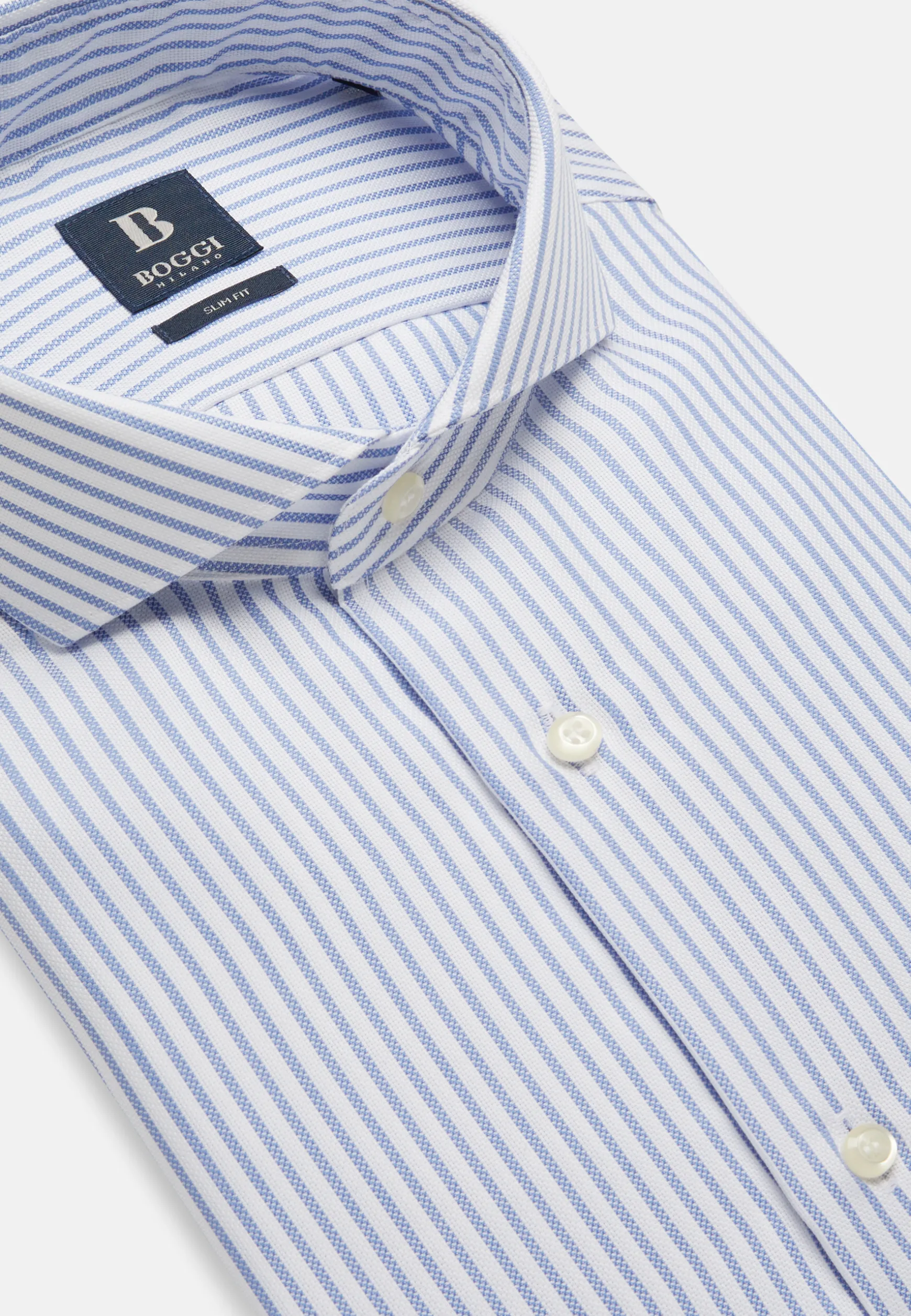 Slim Fit Sky Blue Dobby Cotton Shirt|Boggi Milano Fashion