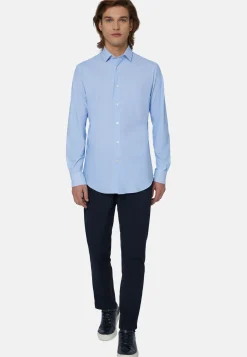 Slim Fit Sky Blue Shirt in Stretch Nylon|Boggi Milano Best Sale