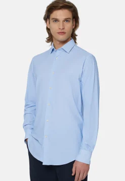 Slim Fit Sky Blue Shirt in Stretch Nylon|Boggi Milano Best Sale