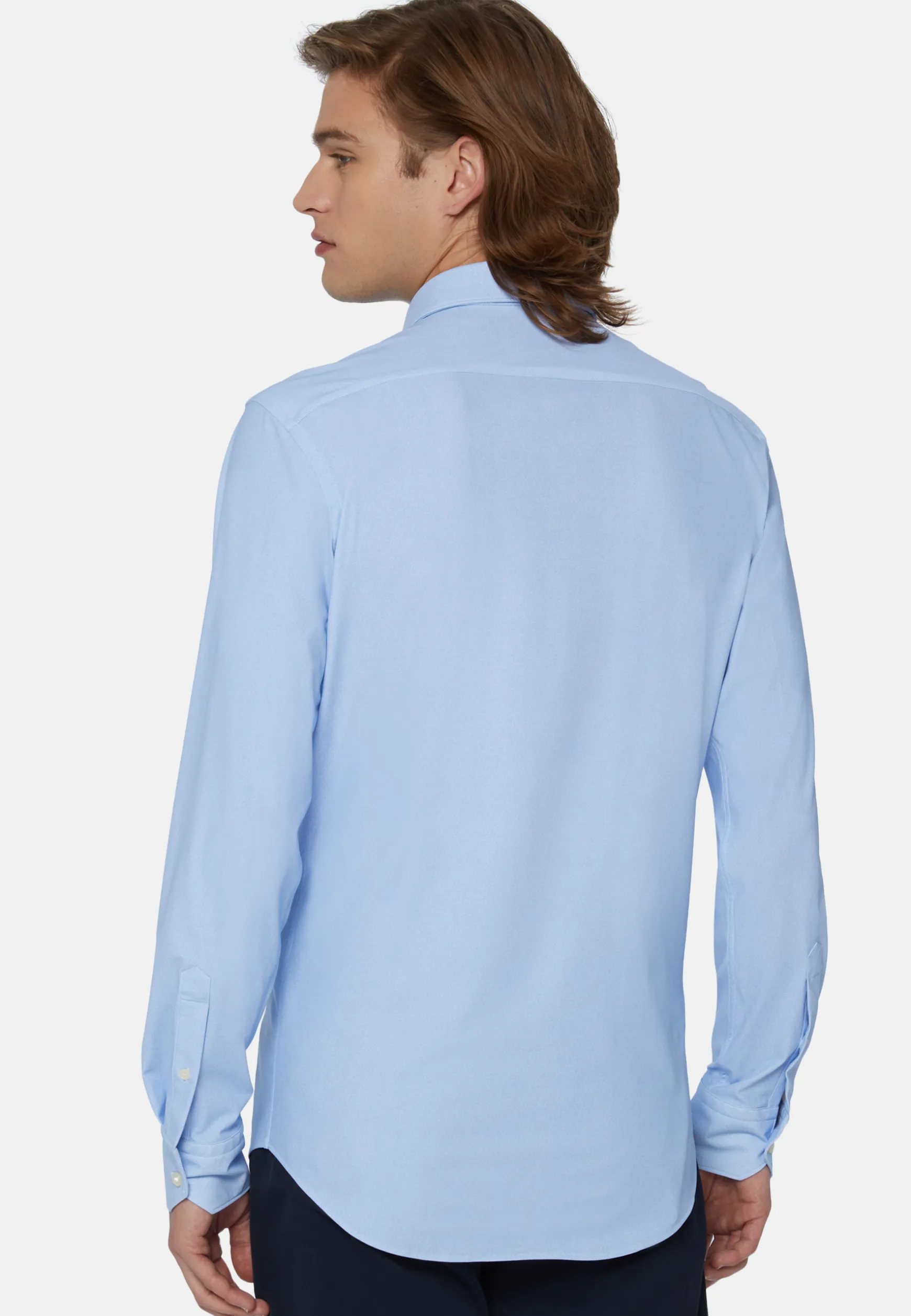 Slim Fit Sky Blue Shirt in Stretch Nylon|Boggi Milano Best Sale