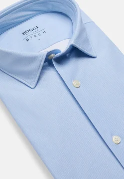 Slim Fit Sky Blue Shirt in Stretch Nylon|Boggi Milano Best Sale