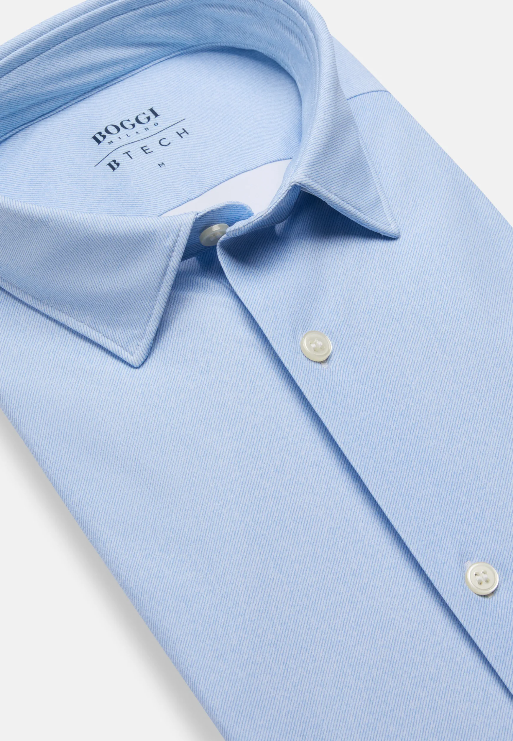Slim Fit Sky Blue Shirt in Stretch Nylon|Boggi Milano Best Sale