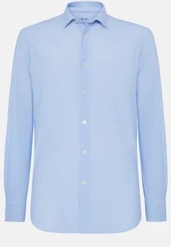 Slim Fit Sky Blue Shirt in Stretch Nylon|Boggi Milano Best Sale