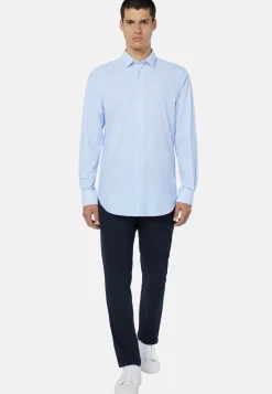 Slim Fit Sky Blue Shirt in Stretch Nylon|Boggi Milano Outlet