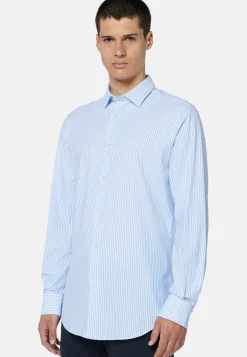 Slim Fit Sky Blue Shirt in Stretch Nylon|Boggi Milano Outlet