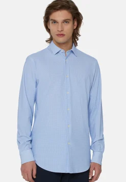 Slim Fit Sky Blue Shirt in Stretch Nylon|Boggi Milano Discount