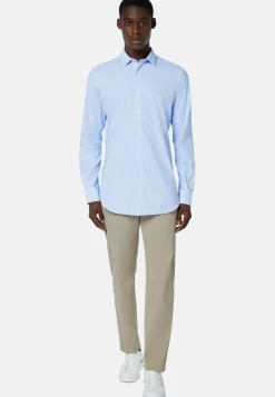 Slim Fit Sky Blue Shirt in Stretch Nylon|Boggi Milano Online