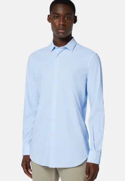 Slim Fit Sky Blue Shirt in Stretch Nylon|Boggi Milano Online