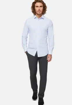 Slim Fit Sky Blue Shirt in Stretch Nylon|Boggi Milano Fashion
