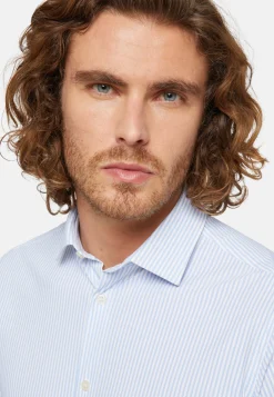 Slim Fit Sky Blue Shirt in Stretch Nylon|Boggi Milano Fashion