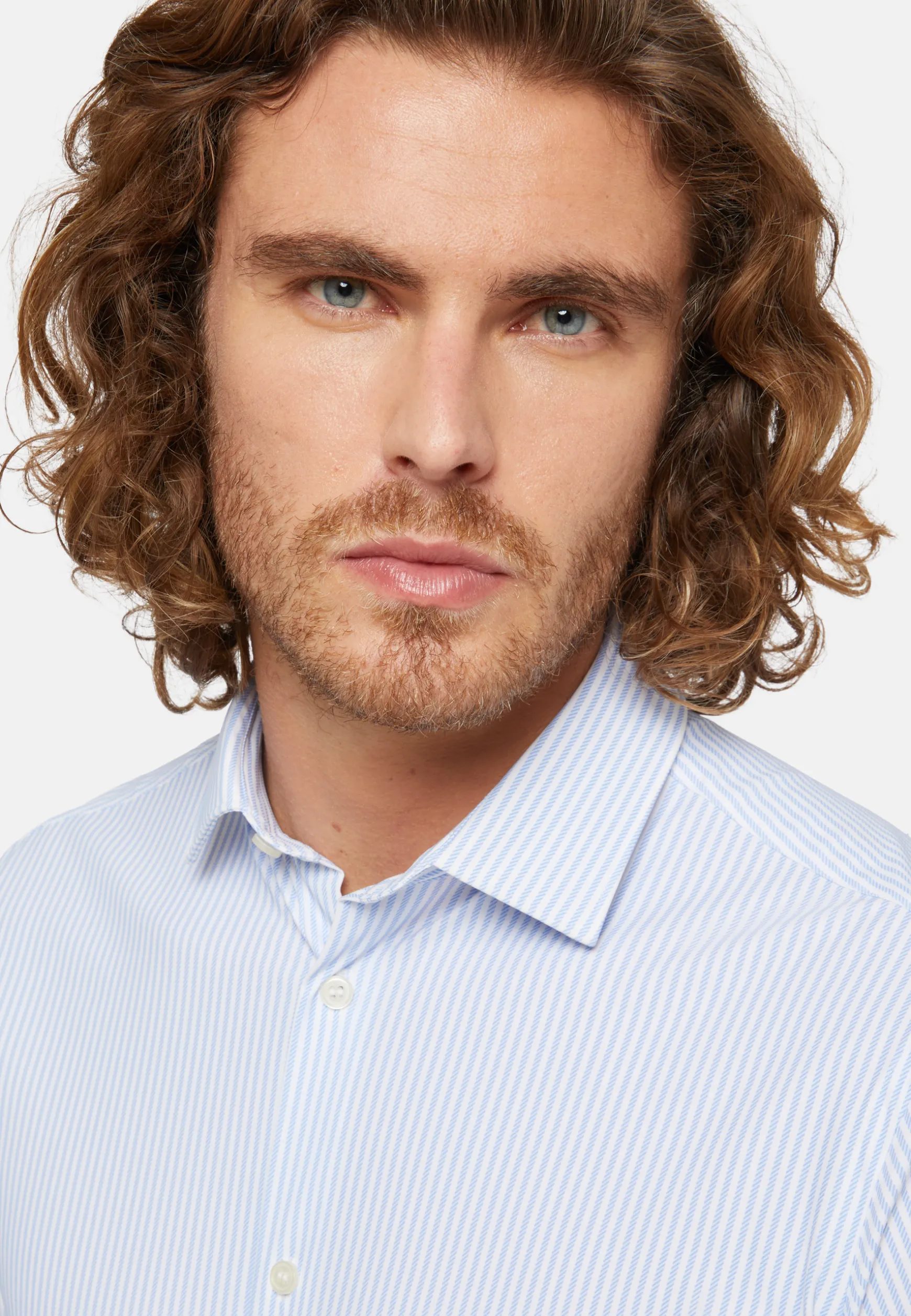 Slim Fit Sky Blue Shirt in Stretch Nylon|Boggi Milano Fashion