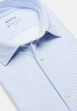 Slim Fit Sky Blue Shirt in Stretch Nylon|Boggi Milano Fashion