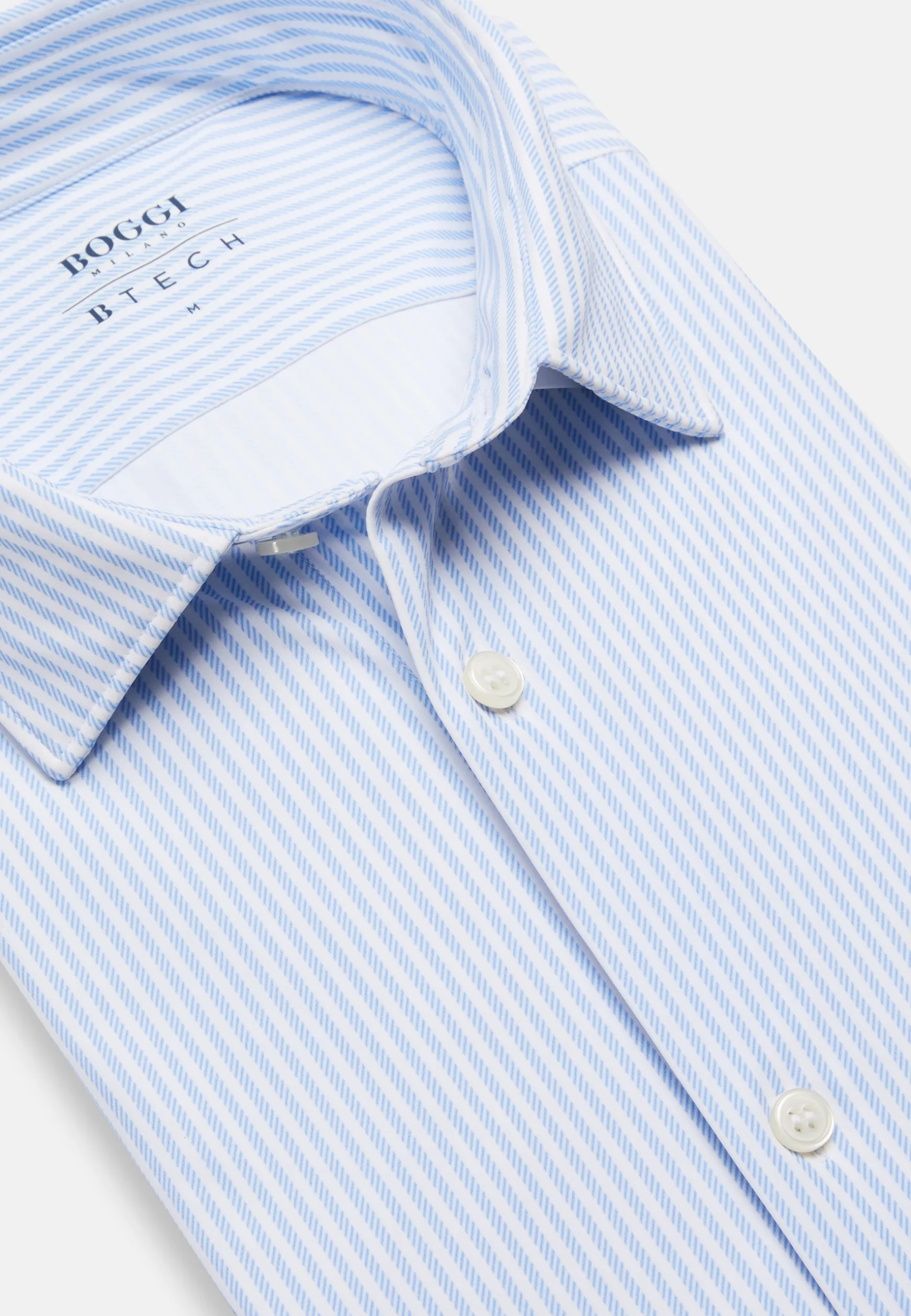 Slim Fit Sky Blue Shirt in Stretch Nylon|Boggi Milano Fashion