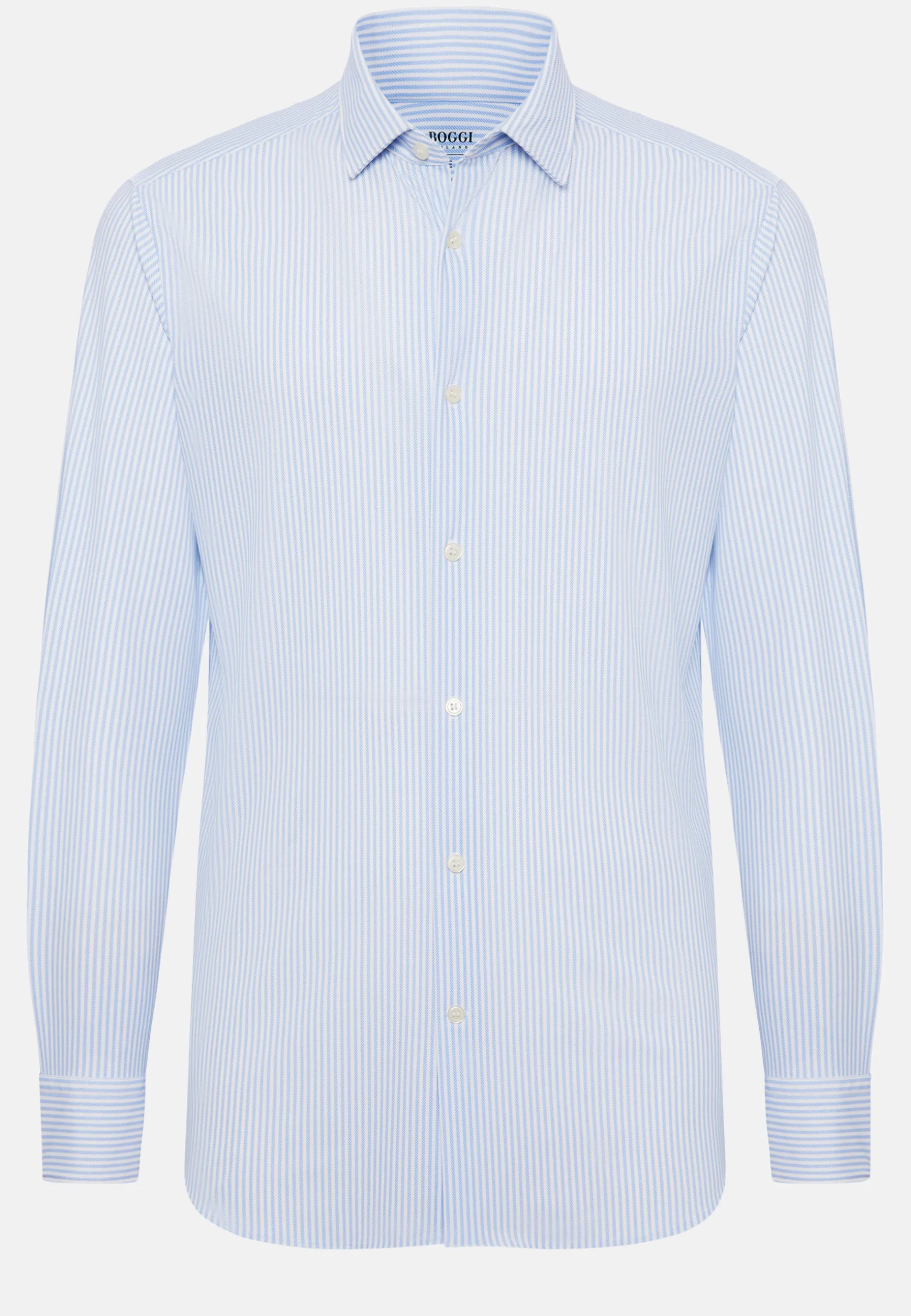 Slim Fit Sky Blue Shirt in Stretch Nylon|Boggi Milano Fashion