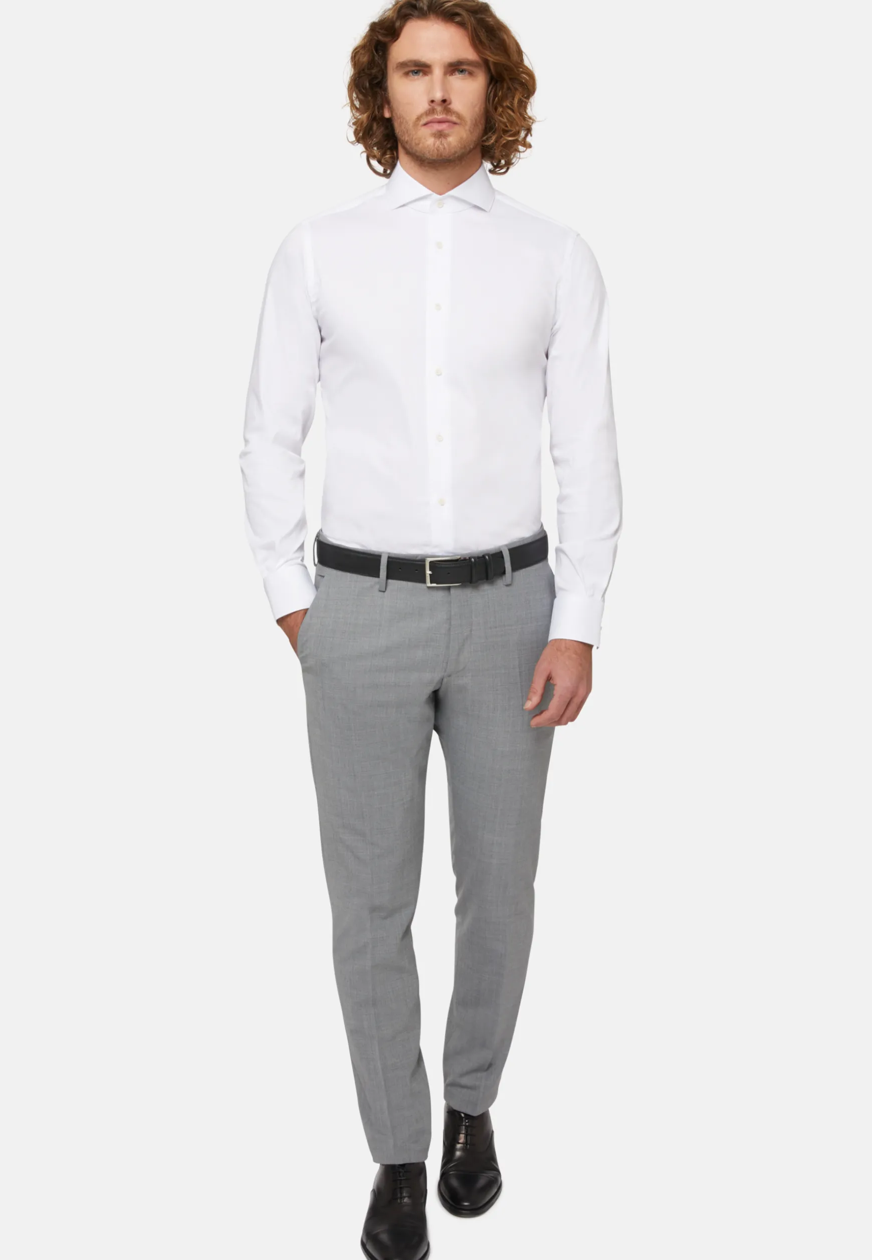 Slim Fit Stretch Cotton/Nylon Shirt|Boggi Milano Online