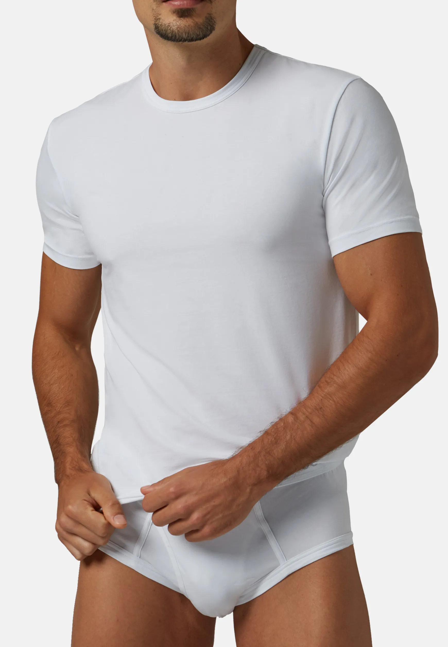 Stretch Cotton Jersey T-shirt|Boggi Milano Discount