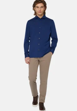 Stretch Cotton/Tencel Trousers|Boggi Milano Discount