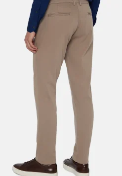 Stretch Cotton/Tencel Trousers|Boggi Milano Discount