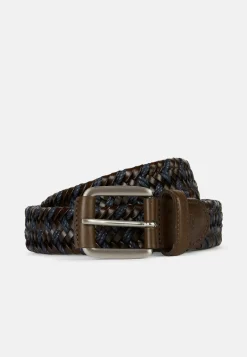 Stretch Leather/Fabric Woven Belt|Boggi Milano Best Sale