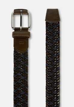 Stretch Leather/Fabric Woven Belt|Boggi Milano Best Sale
