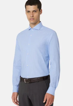 Stripe Popelin Napoli Collar Shirt Slim Fit|Boggi Milano Shop