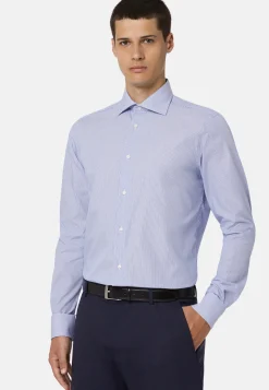 Stripe Popelin Windsor Collar Shirt Regular Fit|Boggi Milano Sale
