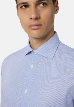 Stripe Popelin Windsor Collar Shirt Regular Fit|Boggi Milano Sale