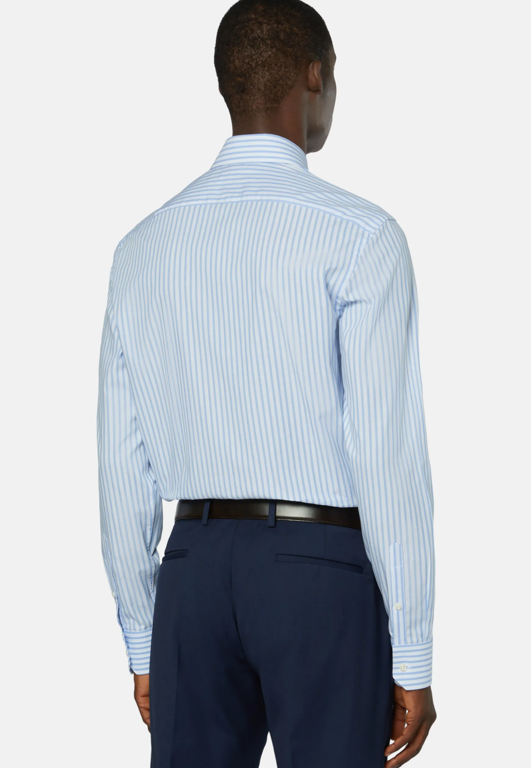 Stripe Popeline Napoli Collar Shirt Slim Fit|Boggi Milano Best
