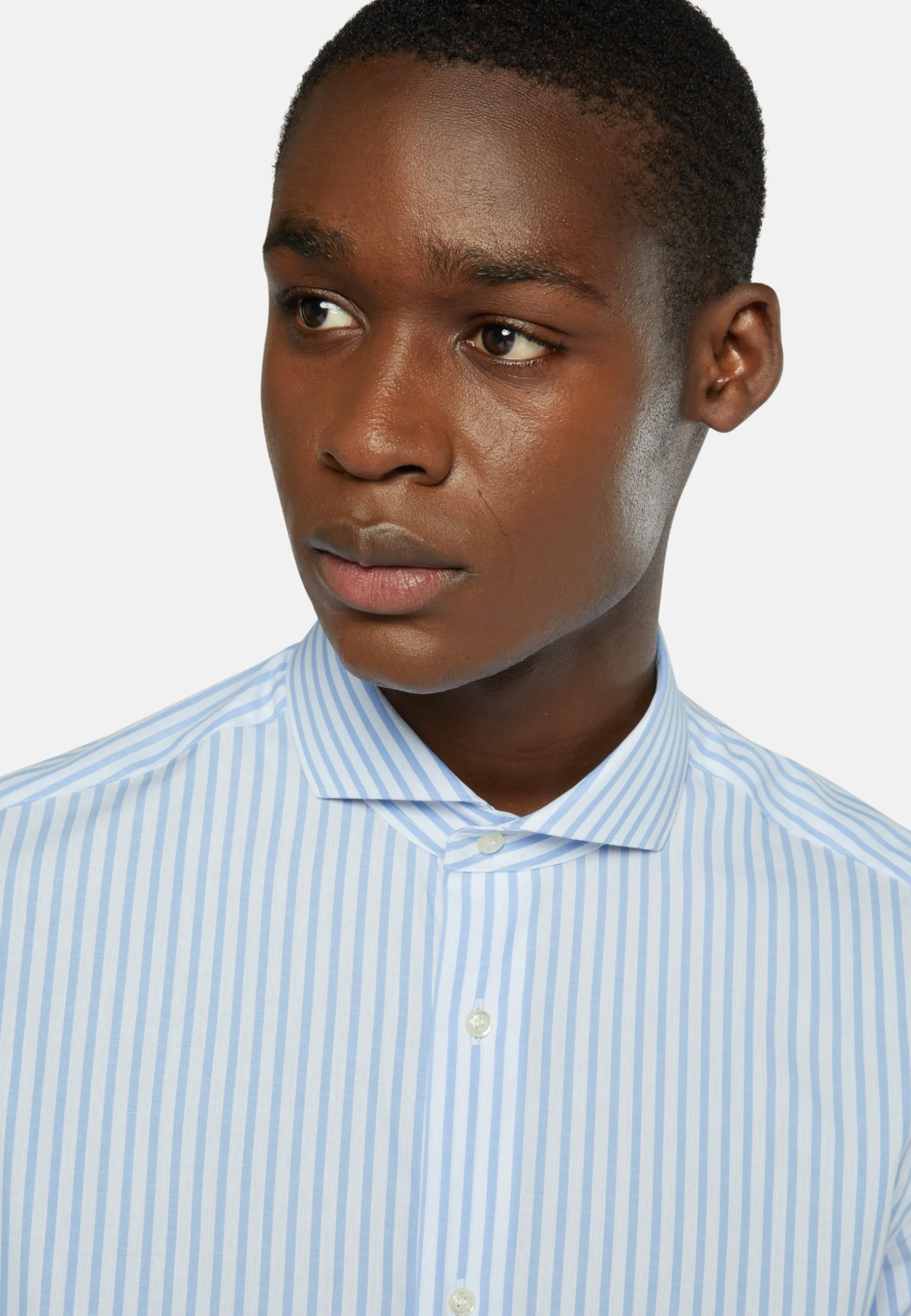 Stripe Popeline Napoli Collar Shirt Slim Fit|Boggi Milano Best